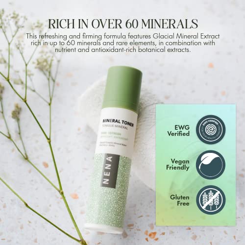 NENA Skincare Mineral Toner - Hydrating Toner for Face with Sodium Hyaluronate and Aloe Vera - Refines Pores, Balances and Plumps Skin - 4 oz