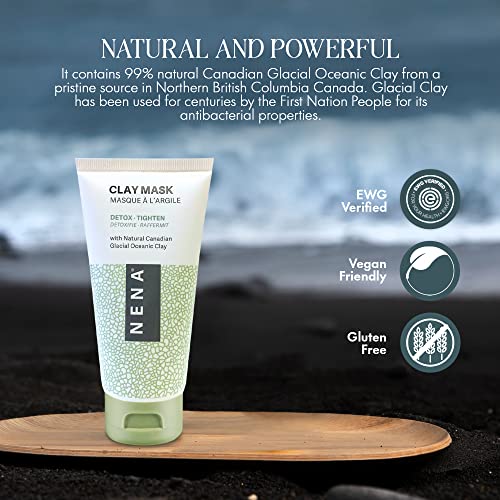 NENA Skincare Clay Mask - Clay Mask for Face - Purifies and Rejuvenates Skin with Mineral-Rich Formula - Refines Pores for Clearer Complexion - 4.2 oz
