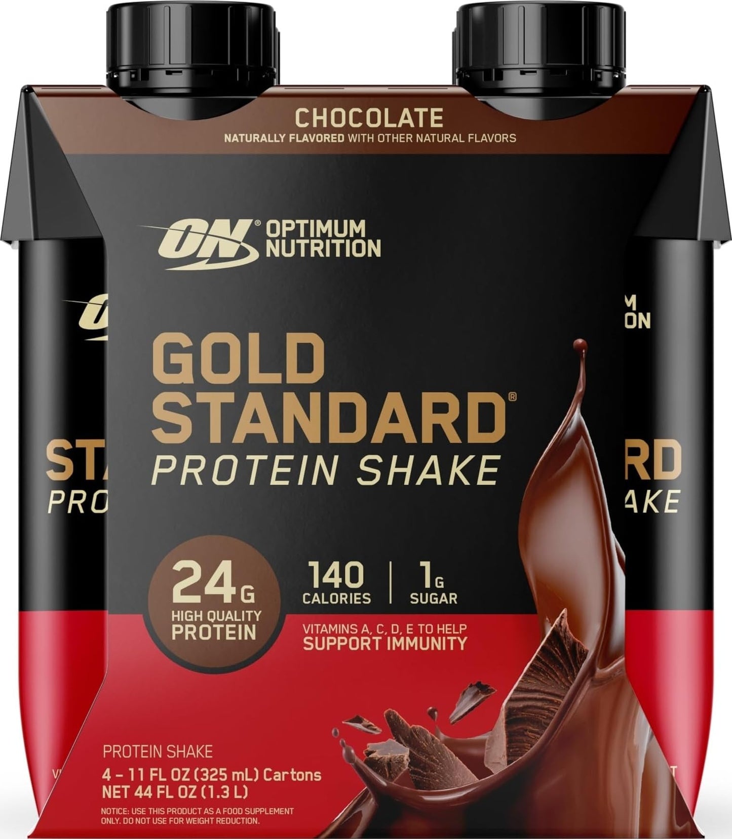 Optimum Nutrition Gold Standard Protein Shake, 24g Protein, Ready to Drink Protein Drinks, Chocolate, 11 Fl Oz, 12 Count (Pack of 1) (Packaging May Vary)