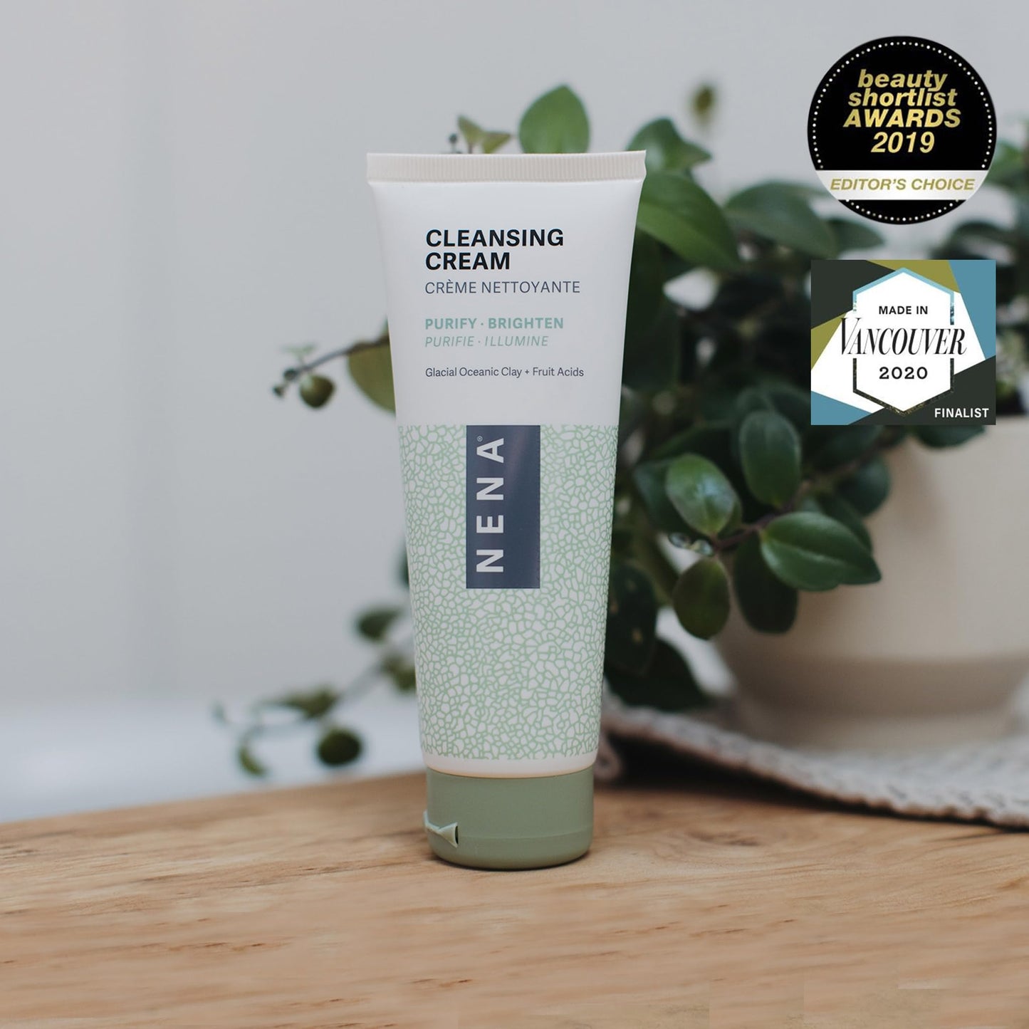 NENA Skincare Cleansing Cream - Face Wash - Gluten Free Facial Cleanser - Hydrating Mineral-Powered Formula for Soft, Radiant Skin - 3.5 oz