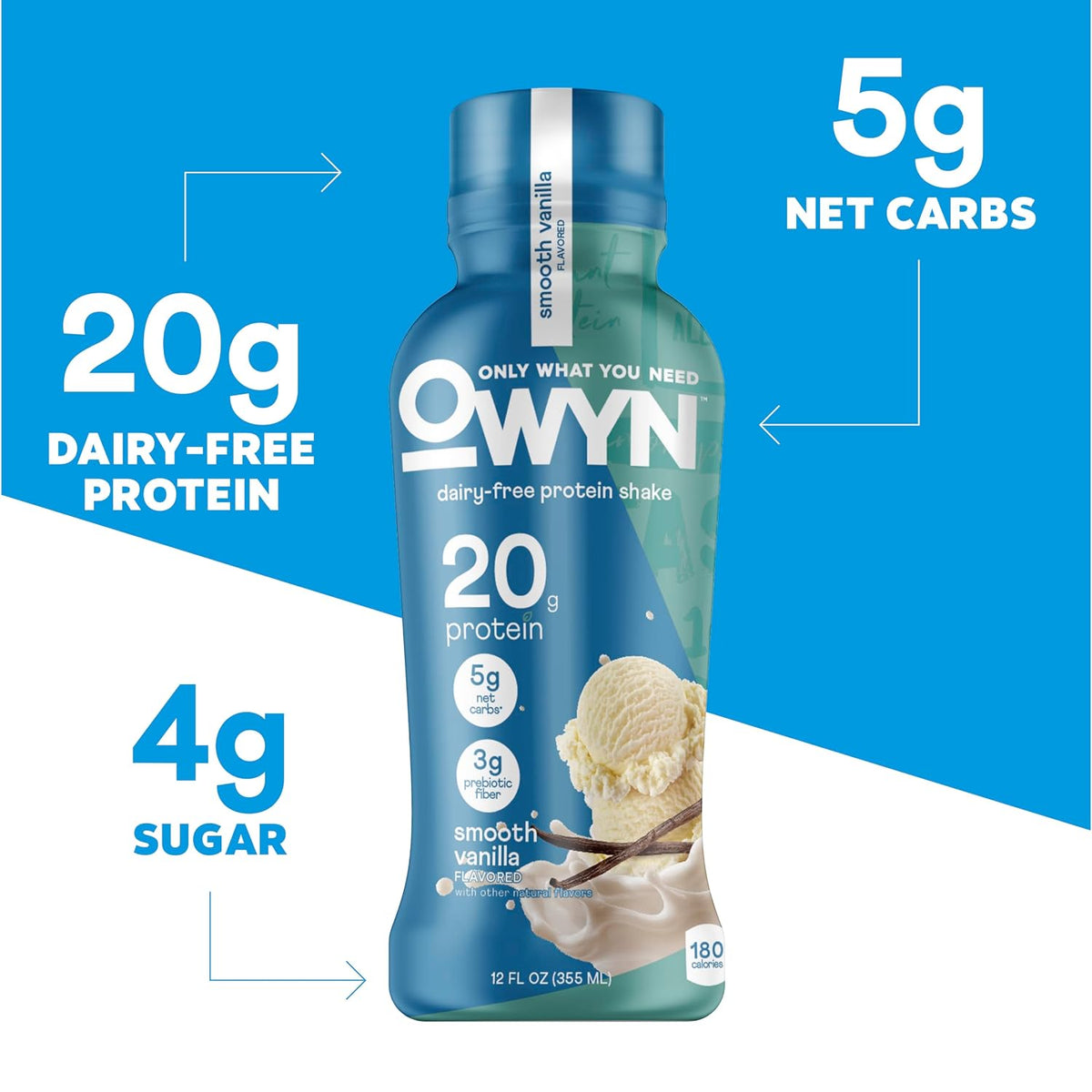 OWYN Only What You Need 20g Protein Shake Variety Pack, Dairy Free, 12 Ct