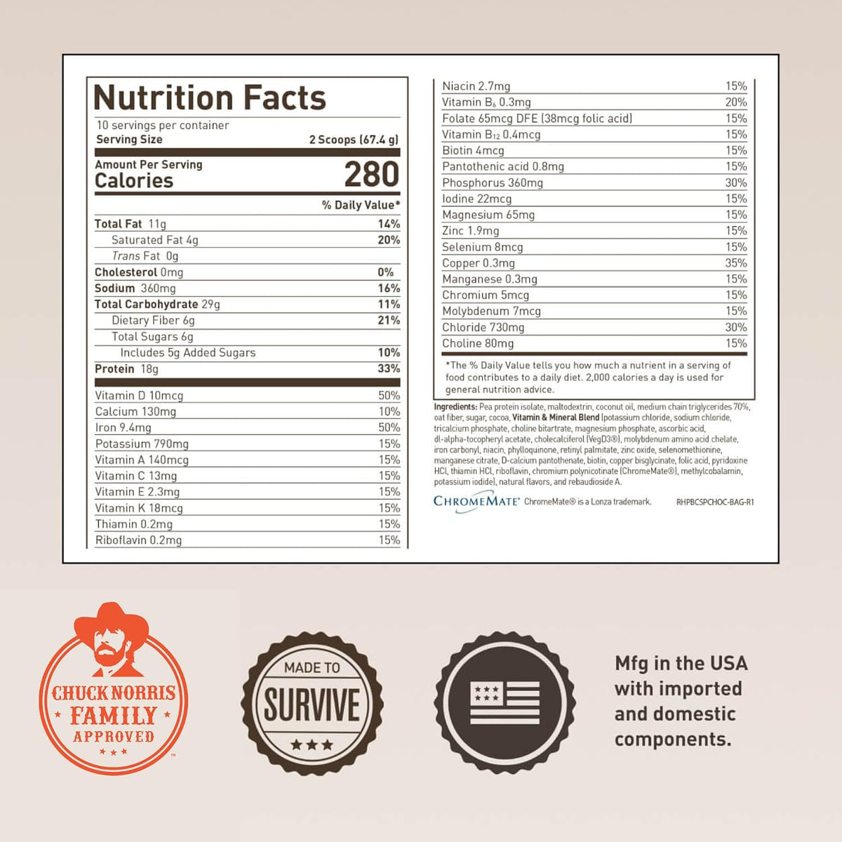 Roundhouse Provisions Basecamp Complete Nutrition Shake, Rich Chocolate