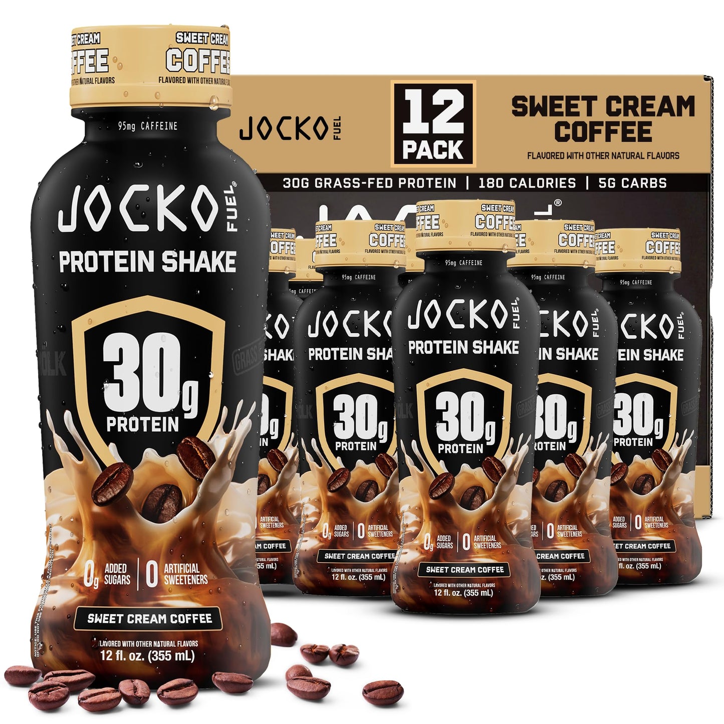 Jocko Mölk 30g Grass Fed Protein Shakes – No Added Sugar Protein Drinks KETO Friendly - Ready to Drink 12 FL Oz (Pack of 12) Chocolate