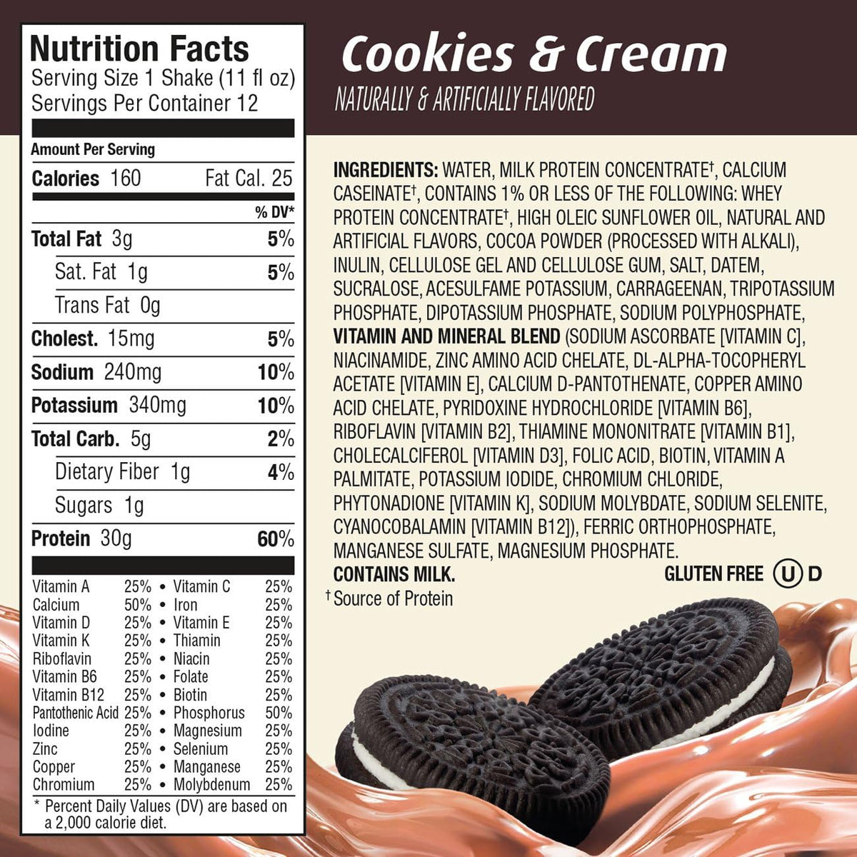 Premier Protein Protein Shake, Cookies and Cream, 12 Count