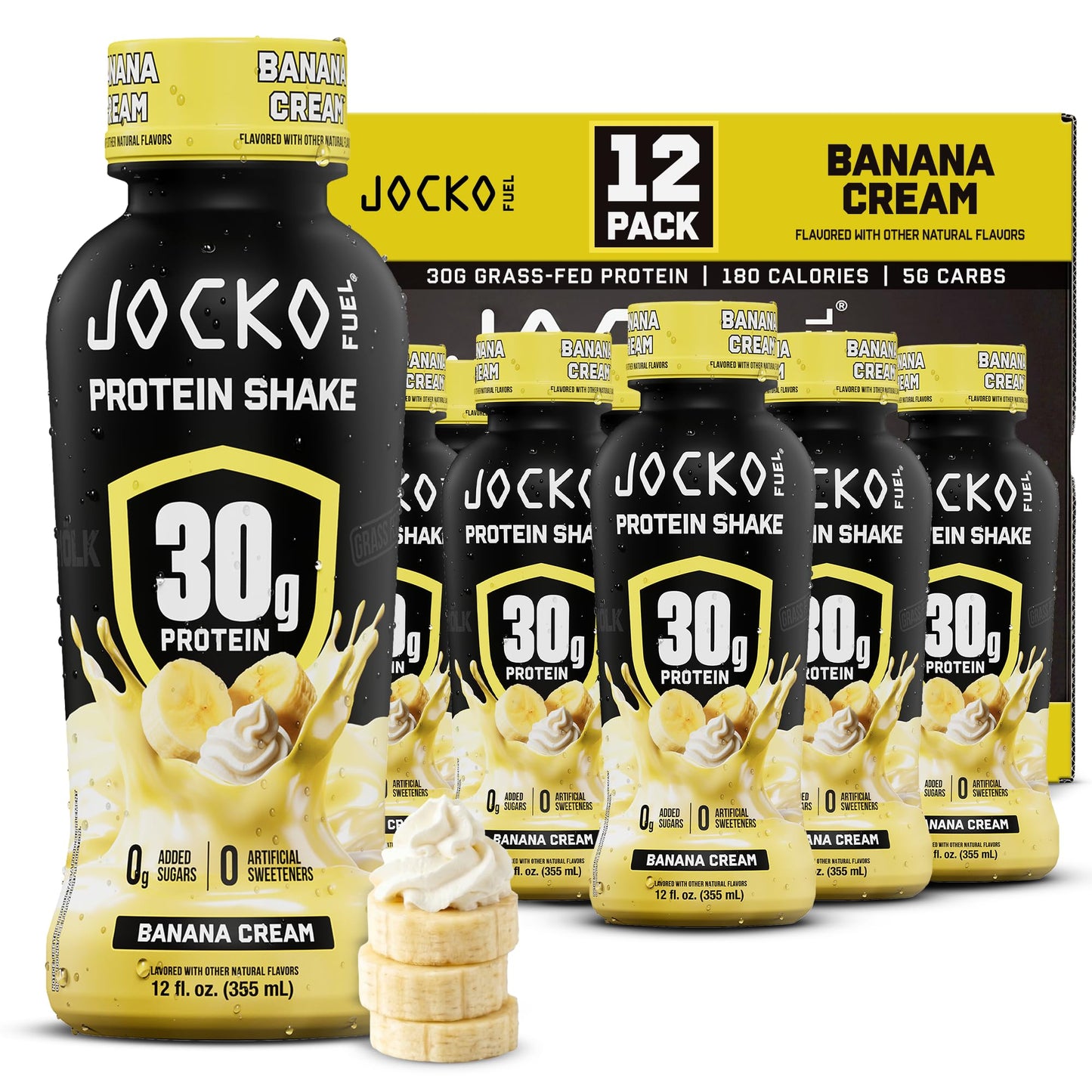 Jocko Mölk 30g Grass Fed Protein Shakes – No Added Sugar Protein Drinks KETO Friendly - Ready to Drink 12 FL Oz (Pack of 12) Chocolate