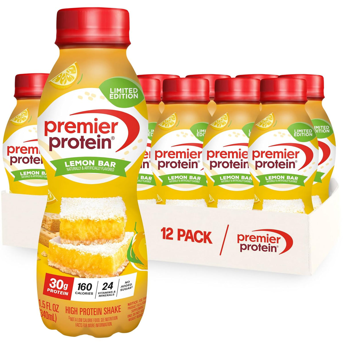 Premier Protein LIMITED EDITION 30g Shake, Lemon Bar, 12 Pack