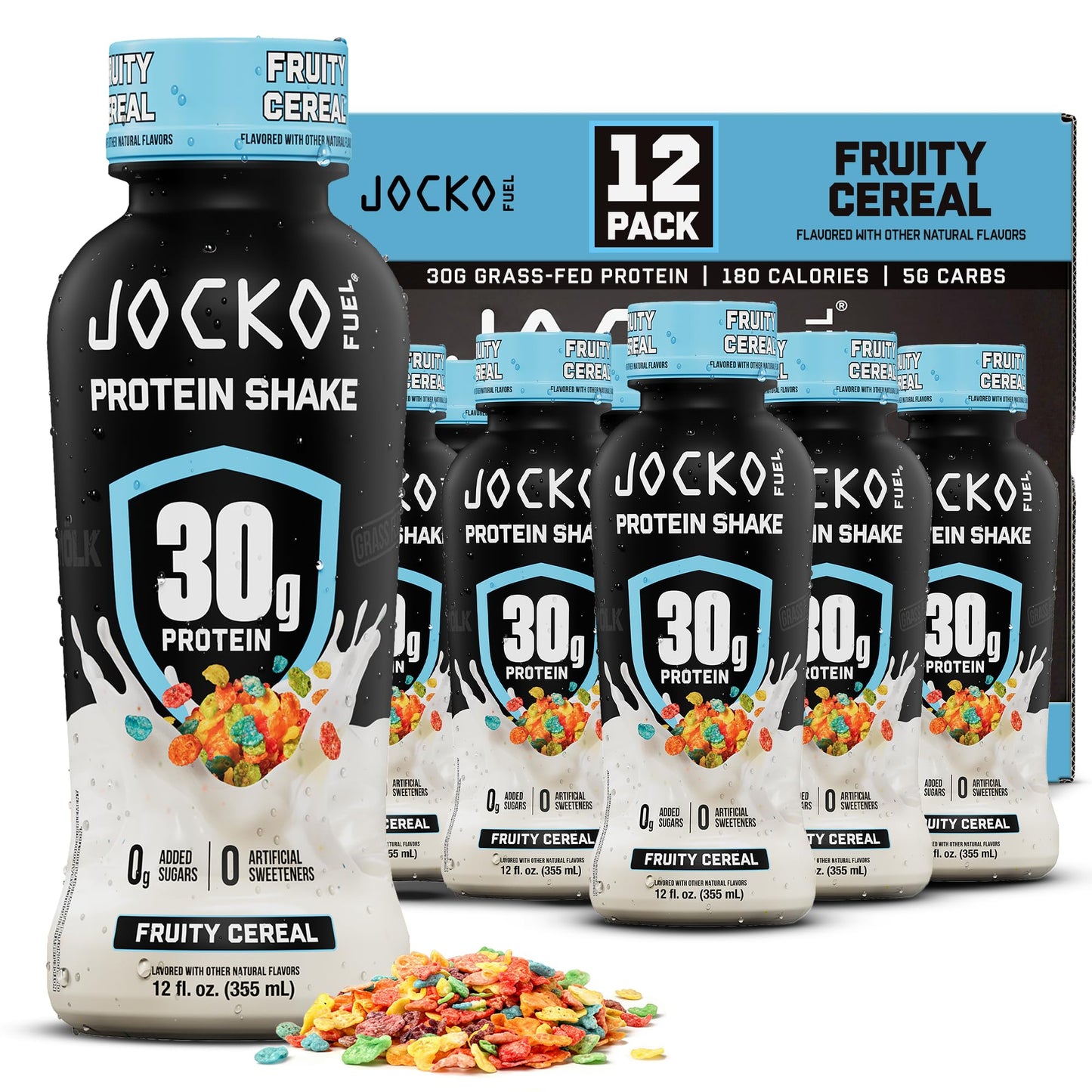Jocko Mölk 30g Grass Fed Protein Shakes – No Added Sugar Protein Drinks KETO Friendly - Ready to Drink 12 FL Oz (Pack of 12) Chocolate
