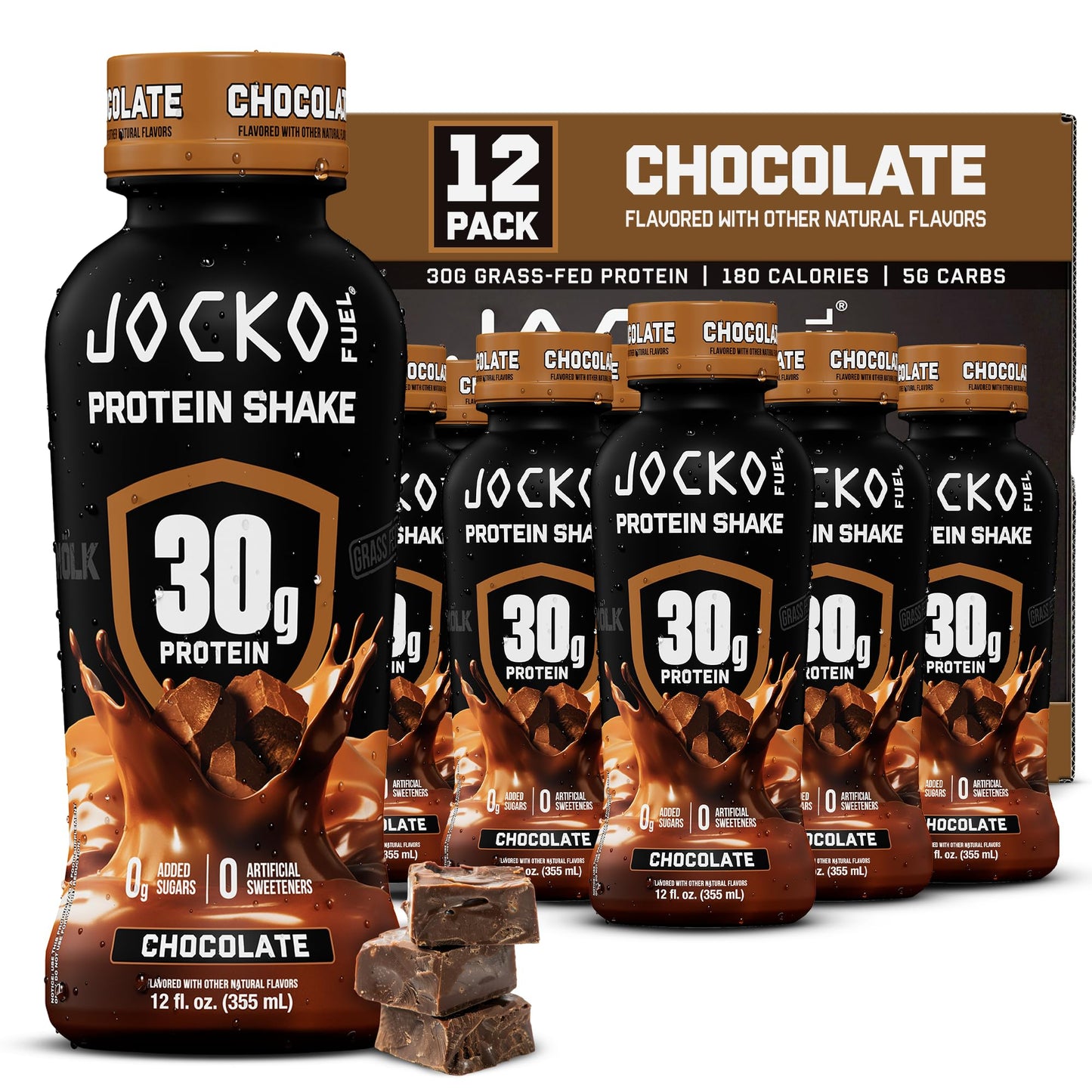 Jocko Mölk 30g Grass Fed Protein Shakes – No Added Sugar Protein Drinks KETO Friendly - Ready to Drink 12 FL Oz (Pack of 12) Vanilla